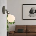 Fermaluce lamp with metal connector and porcelain globe bulb