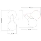 Fermaluce lamp with metal connector and porcelain globe bulb