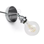 Spostaluce Metal 90°, adjustable light source with E27 screw lamp holder, fabric cable and side holes