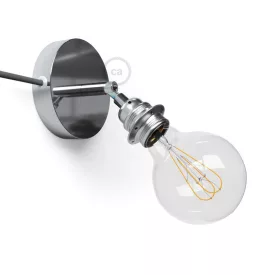   Spostaluce Metal 90°, adjustable light source with E27 screw lamp holder, fabric cable and side holes