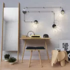 Spostaluce Metal 90°, adjustable light source with E27 screw lamp holder, fabric cable and side holes