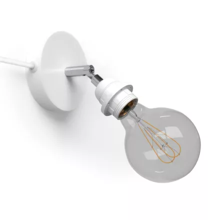 Spostaluce Metal 90°, adjustable light source with E27 screw lamp holder, fabric cable and side holes