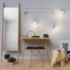 Spostaluce Metal 90°, adjustable light source with E27 screw lamp holder, fabric cable and side holes