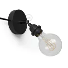 Spostaluce Metal 90°, adjustable light source with E27 screw lamp holder, fabric cable and side holes