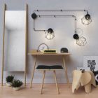 Spostaluce Metal 90°, adjustable light source with E27 screw lamp holder, fabric cable and side holes