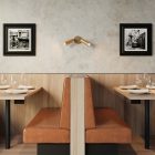 Lamp with 2 spotlights, Tub-E14 lampshade and round rosette