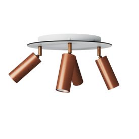   Lamp with 4 spotlights, Tub-E14 lampshade and round Rose-One XXL