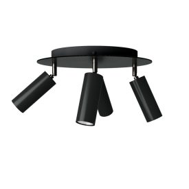   Lamp with 4 spotlights, Tub-E14 lampshade and round Rose-One XXL