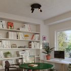 Lamp with 4 spotlights, Tub-E14 lampshade and round Rose-One XXL