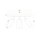 Lamp with 4 spotlights, Tub-E14 lampshade and round Rose-One XXL