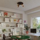 Lamp with 4 spotlights, Tub-E14 lampshade and round Rose-One XXL