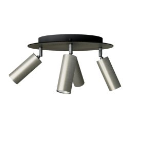   Lamp with 4 spotlights, Tub-E14 lampshade and round Rose-One XXL