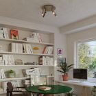 Lamp with 4 spotlights, Tub-E14 lampshade and round Rose-One XXL