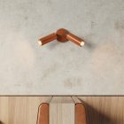 Lamp with 2 spotlights, Tub-E14 lampshade and round rosette