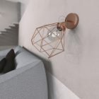 Fermaluce Metal 90°, adjustable metal wall bracket with Diamond lampshade