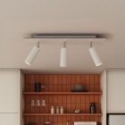 Lamp with 3 spotlights, Tub-E14 lampshade and rectangular Rose-One XXL