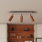 Lamp with 3 spotlights, Tub-E14 lampshade and rectangular Rose-One XXL