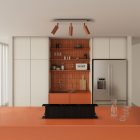 Lamp with 3 spotlights, Tub-E14 lampshade and rectangular Rose-One XXL