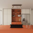 Lamp with 3 spotlights, Tub-E14 lampshade and rectangular Rose-One XXL