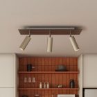 Lamp with 3 spotlights, Tub-E14 lampshade and rectangular Rose-One XXL