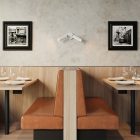 Lamp with 2 spotlights, Tub-E14 lampshade and round rosette