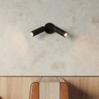 Lamp with 2 spotlights, Tub-E14 lampshade and round rosette