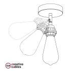 Fermaluce Metal 90°, adjustable wall or ceiling light source E27 screw lamp socket