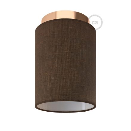  Fermaluce Metal Cylinder with lampshade, Ø 15cm h18cm, metal-coated wall or ceiling lamp