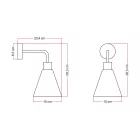 Fermaluce lamp with wooden conical lampshade and curved extension cord