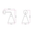 Fermaluce lamp with wooden conical lampshade and curved extension cord