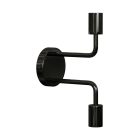 Fermaluce Metal, metal wall lamp with double curved extension