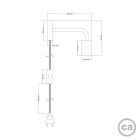 Spostaluce metal lamp with curved extension