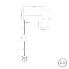 Spostaluce metal lamp with curved extension