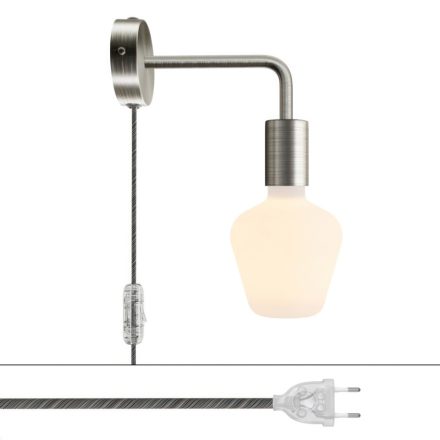  Spostaluce metal lamp with curved arm and two-pole connector
