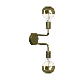   Fermaluce Metal, metal wall lamp with double curved extension