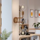 Fermaluce Metal, metal wall lamp with double curved extension