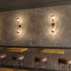 Fermaluce Metal, metal wall lamp with double curved extension