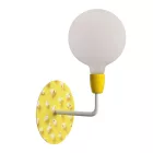  Fermaluce Pop, metal and porcelain wall lamp Rose-One with curved arm