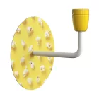  Fermaluce Pop, metal and porcelain wall lamp Rose-One with curved arm