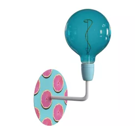    Fermaluce Pop, metal and porcelain wall lamp Rose-One with curved arm