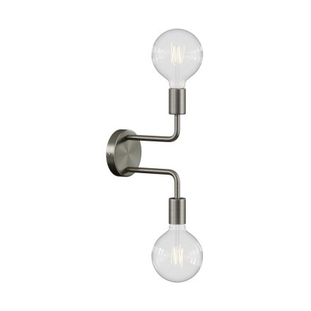 Fermaluce Metal, metal wall lamp with double curved extension