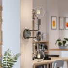 Fermaluce Metal, metal wall lamp with double curved extension