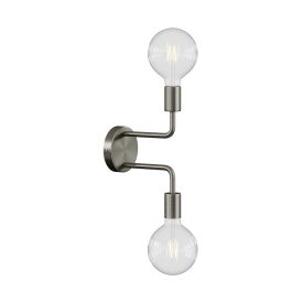   Fermaluce Metal, metal wall lamp with double curved extension
