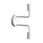 Fermaluce Metal, metal wall lamp with double curved extension