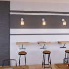 Fermaluce Metal wall lamp with Ghostbell lampshade and curved extension