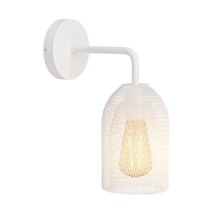 Fermaluce Metal wall lamp with Ghostbell lampshade and curved extension