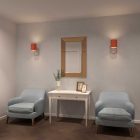 Fermaluce Metal wall lamp with lampshade and curved extension