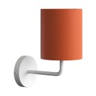 Fermaluce Metal wall lamp with lampshade and curved extension