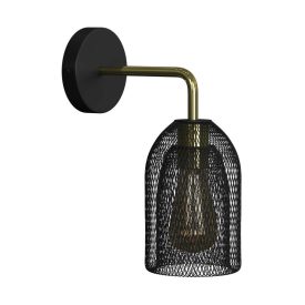   Fermaluce Metal wall lamp with Ghostbell lampshade and curved extension