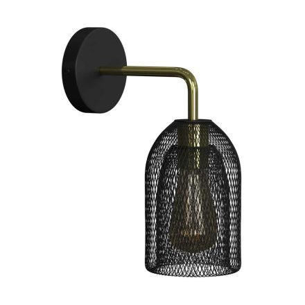 Fermaluce Metal wall lamp with Ghostbell lampshade and curved extension